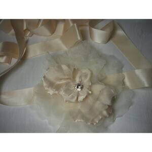 8" flower garden belt sash, wedding bridal dress sash, bridal flower party belt